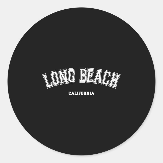 Adesivo Redondo Long Beach California (Frente)