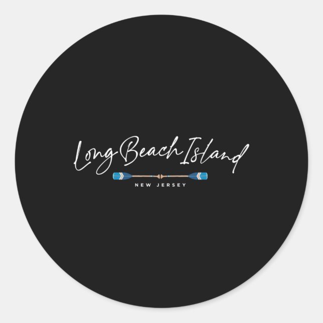 Adesivo Redondo Long Beach Island Lbi New Jersey Beach (Frente)