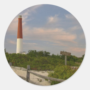 Adesivo Redondo Long Beach Island Light House New Jersey EUA