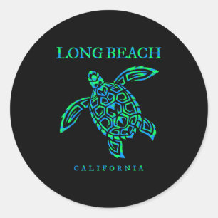 Adesivo Redondo Long Beach Sea Turtle Boys Girls Toddle