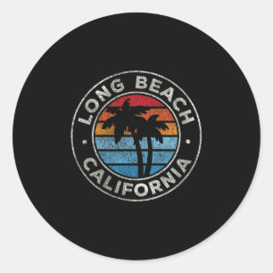 Adesivo Redondo Longa Praia, California Ca Vintage - Gráfico 70s