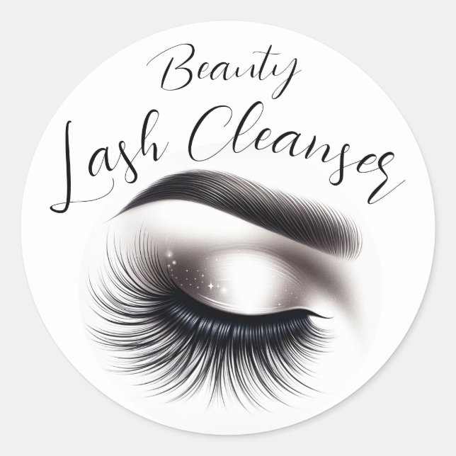 Adesivo Redondo Longo Preto Eyelashes Lash Extensions Beleza (Frente)