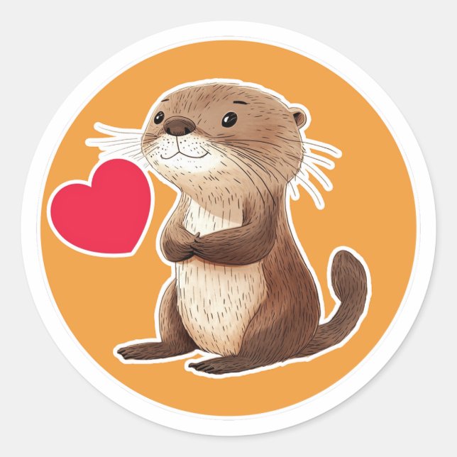 Adesivo Redondo Lontra Cuja (Frente)