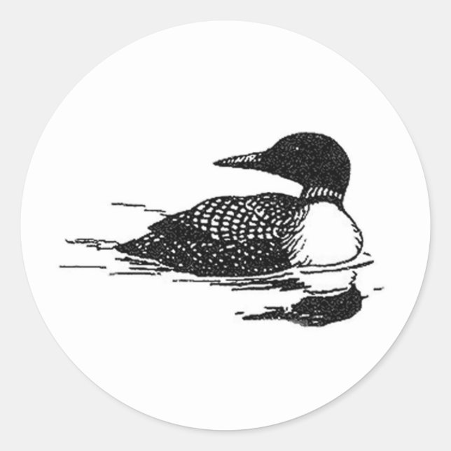 Adesivo Redondo Loon Line Art (Frente)