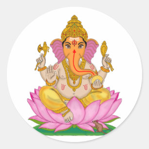 Adesivo Redondo Lord Ganesha Stickers
