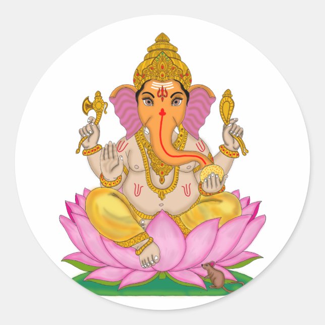 Adesivo Redondo Lord Ganesha Stickers (Frente)