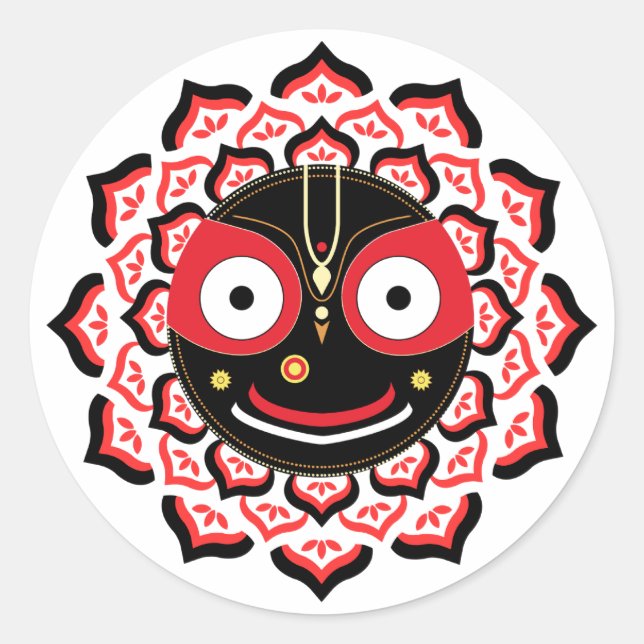 Adesivo Redondo Lord Jagannath Face Chakra Hindu Deity (Frente)