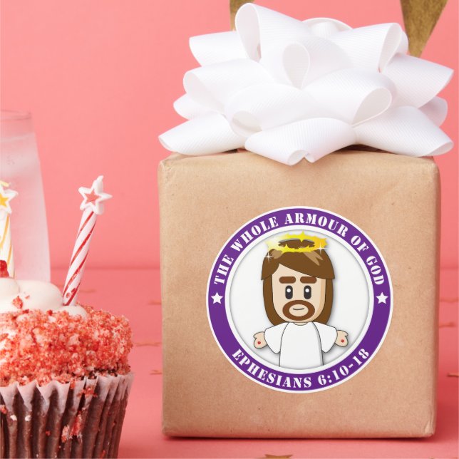 Adesivo Redondo LORD JESUS Round Stickers (Festa)