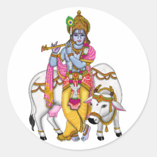 Adesivo Redondo Lord Krishna Sticker