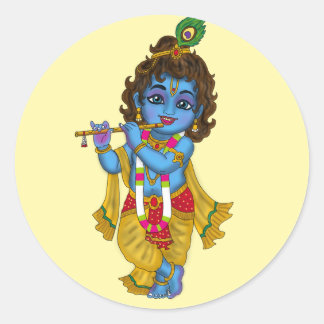 Adesivo Redondo Lord Krishna Stickers