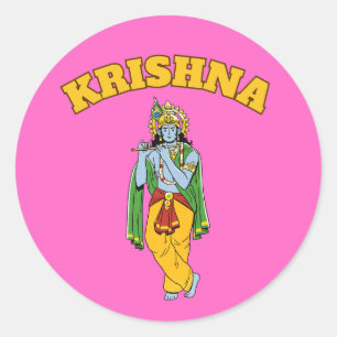 Adesivo Redondo Lord Krishna Stickers