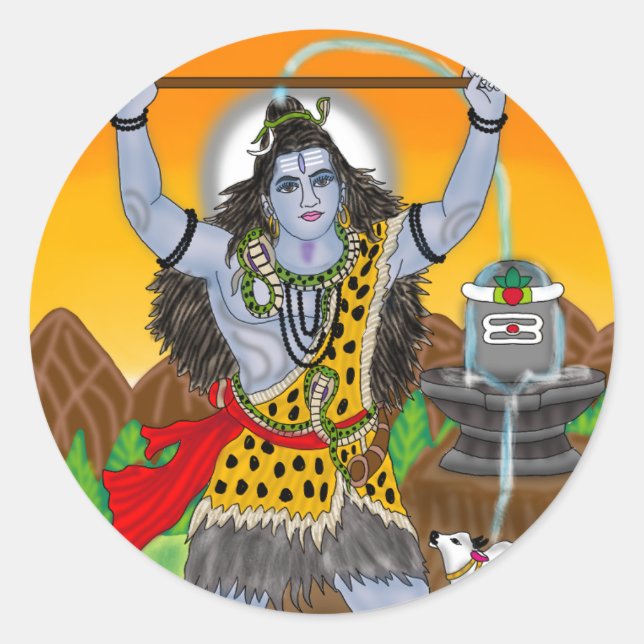 Adesivo Redondo Lord Shiva Sticker (Frente)
