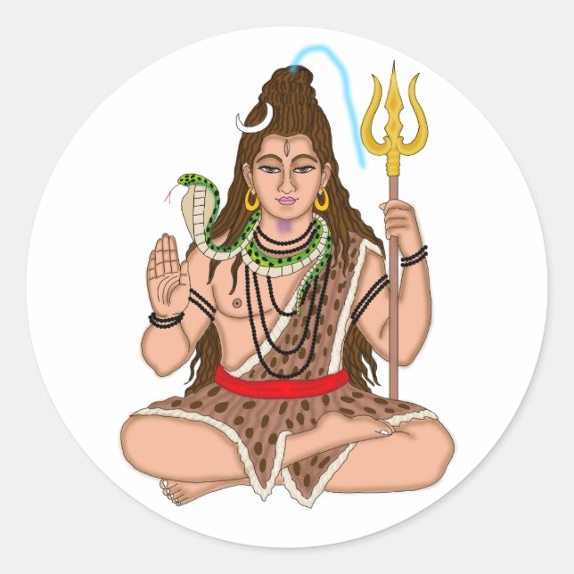 Adesivo Redondo Lord Shiva Stickers (Frente)