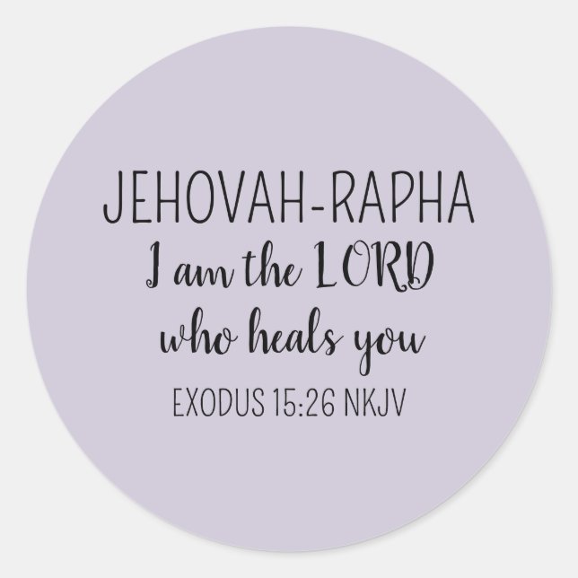 Adesivo Redondo Lord Who Heals Light Purple Simple Christian (Frente)
