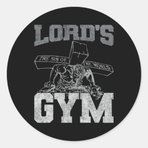Adesivo Redondo Lordes Gym - Lorde é o Pinto do Mundo Jesus 2