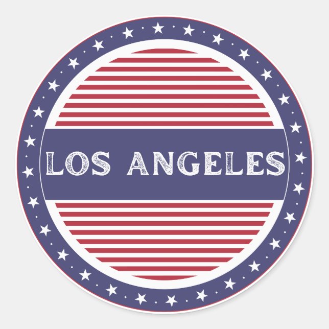 Adesivo Redondo Los Angeles City Pride Emblem – American Identity (Frente)
