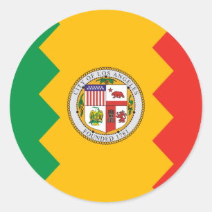 Adesivo Redondo Los Angeles Flag