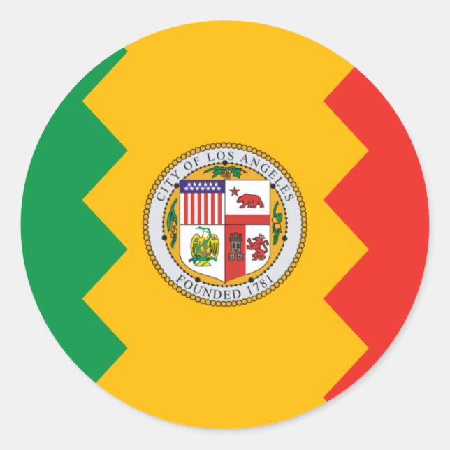 Adesivo Redondo Los Angeles Flag (Frente)