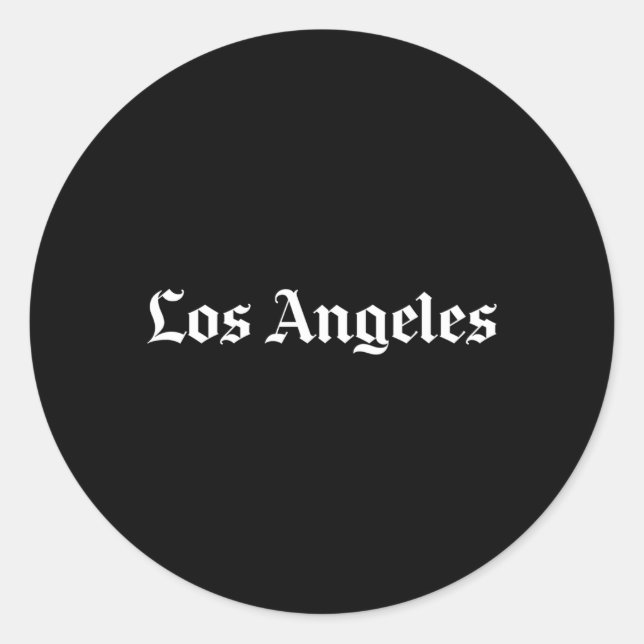 Adesivo Redondo Los Angeles Old English Style Font 2- La Californi (Frente)
