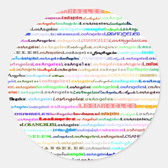 Adesivo Redondo Los Angeles Sticker (Frente)