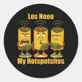 Adesivo Redondo Los No My Hotspotsitos Burrito de Brainrot Italian