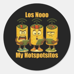 Adesivo Redondo Los No My Hotspotsitos Burrito de Brainrot Italian
