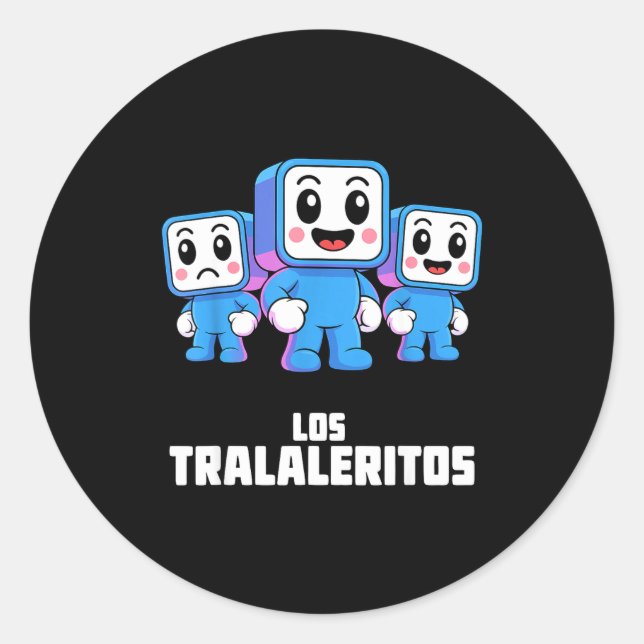 Adesivo Redondo Los Tralaleritos - Funny Italian Brainrot Cringe K (Frente)