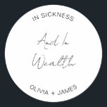 Adesivo Redondo Lottery Favor Bag Moderno E Em Riqueza<br><div class="desc">Vinheta redonda clássica Bag,  de favorecimento da Loteria de Casamento Moderno e em Riqueza</div>