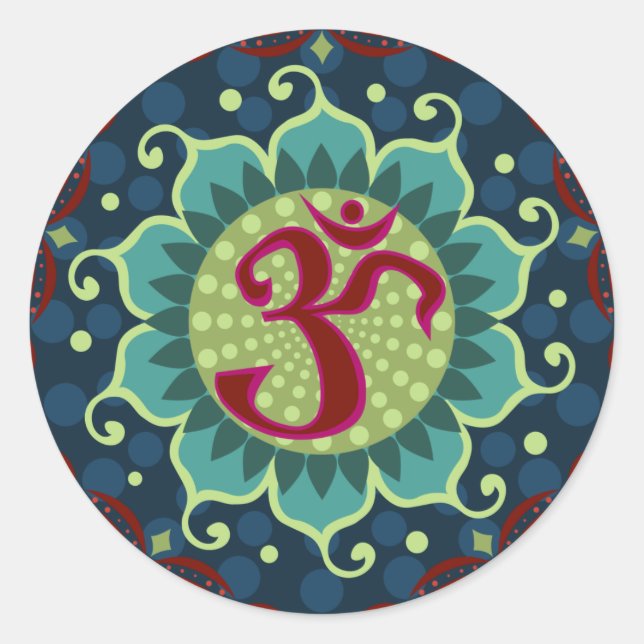 Adesivo Redondo Lotus Aum - OM (Frente)