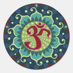 Adesivo Redondo Lotus Aum - OM