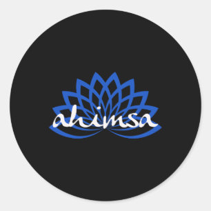 Adesivo Redondo Lótus Azul Ahimsa