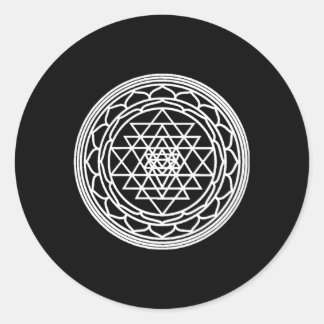 Adesivo Redondo Lótus Branco 3 Deusa Tripura Sundari O-Três-Ir