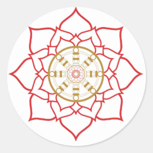 Adesivo Redondo Lotus Dharma Wheel Sticker