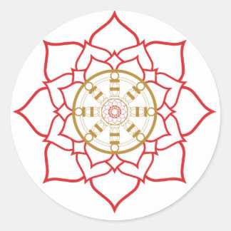 Adesivo Redondo Lotus Dharma Wheel Sticker