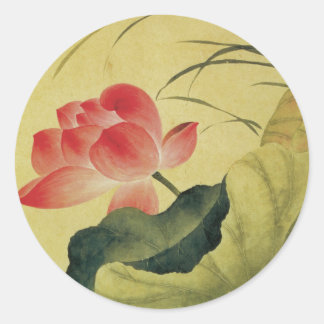 Adesivo Redondo Lotus Flower China Fine Art