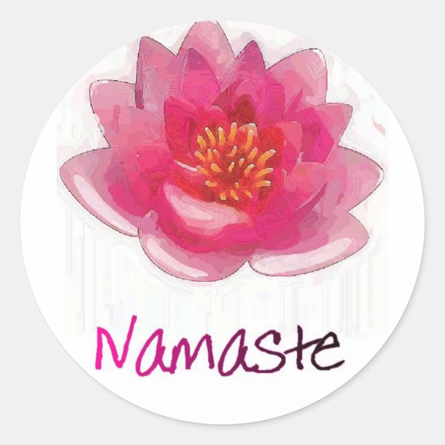 Adesivo Redondo Lotus Flower "Namaste" Yoga Gifts (Frente)