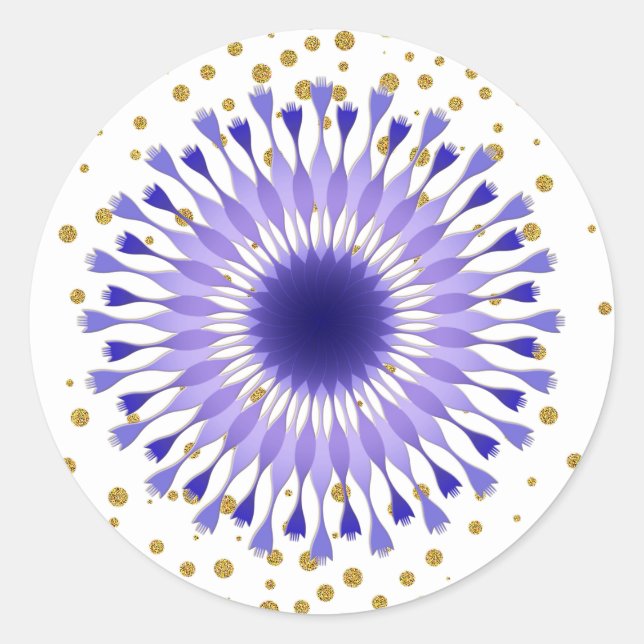 Adesivo Redondo Lotus Flower Purple Confetti (Frente)