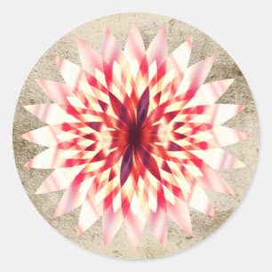 Adesivo Redondo Lótus Flower Watercolor Logotipo Purple Healing Yo