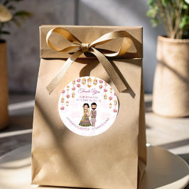 Adesivo Redondo Lotus lanterns Casamento índio, favor personalizad