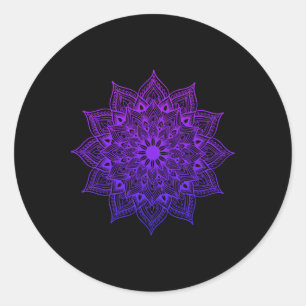 Adesivo Redondo Lótus Mandala Buda Arte Zen Suculenta Botânica B