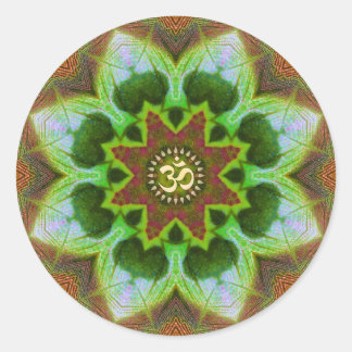 Adesivo Redondo Lotus Om Mandala, Placa Geométrica De Arte