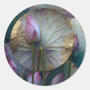 Adesivo Redondo Lotus Reverie Design Flor de Lótus