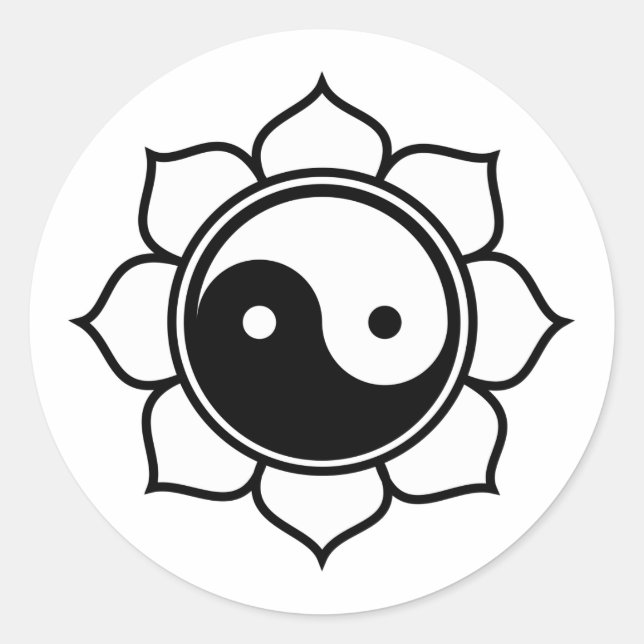 Adesivo Redondo Lotus Yin Yang (Frente)