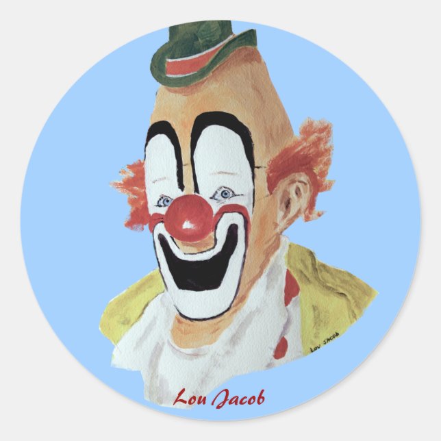 Adesivo Redondo Lou Jacob Clown Sticker (Frente)