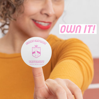 Adesivo Redondo Louca Senhora de Gato da Universidade de Gato