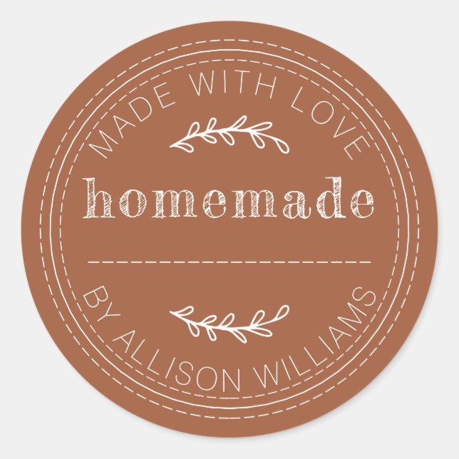 Adesivo Redondo Louças de Terracota Caseiras Rústicas em Lata de G (Frente)