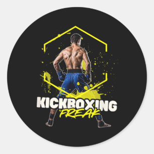 Adesivo Redondo Louco de Kickboxing
