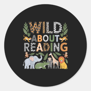 Adesivo Redondo Louco por ler livros e bicho de livro