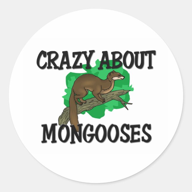 Adesivo Redondo Louco Sobre Mongooses (Frente)