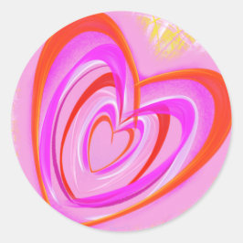 Adesivo Redondo Loucura Coração por Pwwr